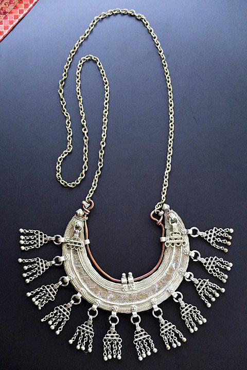 Vintage Banjara Tribal Jewelry Crescent Necklace