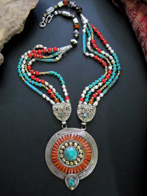 Unique Tibetan Tribal Jewelry Necklace