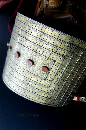 Antique Silver Turkmen Tribal Jewelry Egme