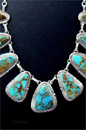 Navajo Indian Turquoise and Silver Necklace Navajo Indian Necklace