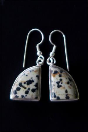 Dalmatian Jasper and Sterling Silver Earrings Jasper dangle earrings