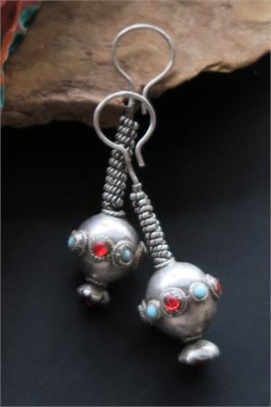 Old Silver tribal jewelry Afghan Kuchi earrings Old tribal jewelry silver earrings