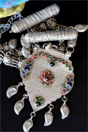 Long tribal jewelry necklace from Kashmir Tribal jewelry from Kashmir