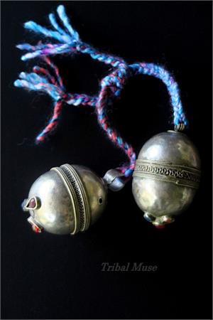 Vintage Kuchi Tribal Jewelry Bells PAIR Extra-Large tribal bells