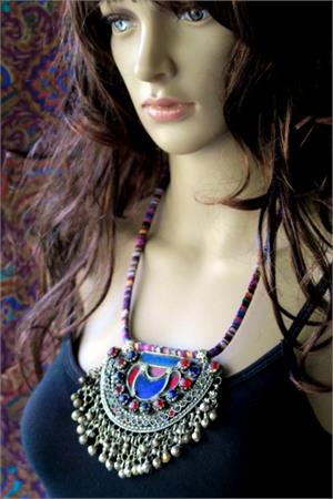 Large Kuchi pendant tribal-fusion necklace Kuchi tribal-fusion necklace