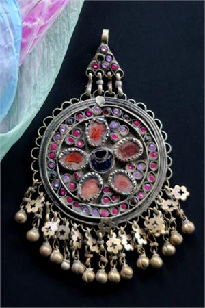 Large Vintage Afghan Kuchi Hair Pendant One-of-a-kind