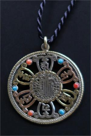 Tibetan Kalachakra Mantra pendant necklace Kalachakra pendant necklace