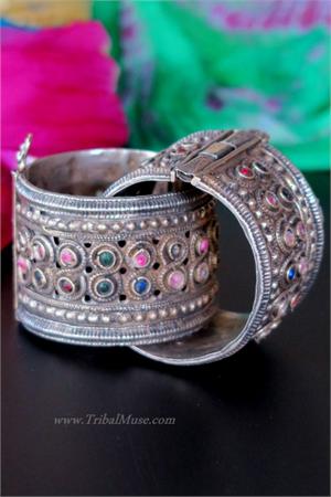 Vintage Mansehra Tribal Jewelry Cuff Pair