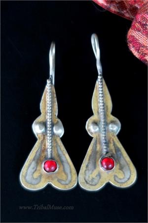 Old Turkmen Jewelry - Adamlyk Earrings